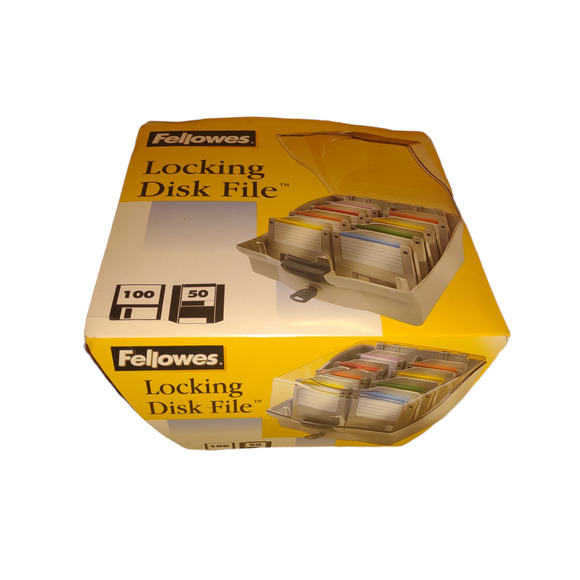 Vintage Fellowes Computerware 100 Disk File For 3.5" With Dividers Locking 1999 - Picture 1 of 5